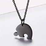 Personalized Black Stainless Steel BFF Necklace Set