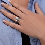 Vintage Sterling Silver Openwork Ring with Zirconia