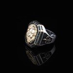 Lion Jade Signet Ring in Sterling Silver for Men