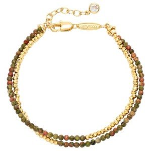 Gold Plated Hematite & Epidote Layered Bracelet