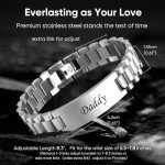 Personalized Men’s Stainless Steel Bracelet for Dad