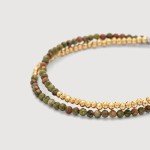 Gold Plated Hematite & Epidote Layered Bracelet