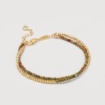 Gold Plated Hematite & Epidote Layered Bracelet