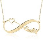 Personalized Gold Infinity Name Necklace with Heart
