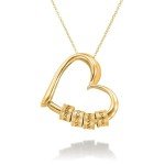 Charming Linda Heart Necklace with Engraved Beads