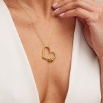 Charming Linda Heart Necklace with Engraved Beads