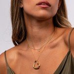 Charming Linda Heart Necklace with Engraved Beads