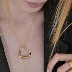 Charming Linda Heart Necklace with Engraved Beads