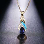 Gold Plated Opal Sapphire Jewelry Set for Women