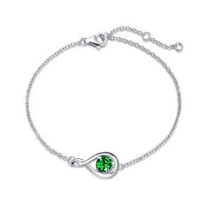 Emerald Infinity Bracelet for May Birthdays