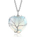 Tree of Life Heart Crystal Necklace for June