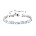 Moonstone Tennis Bracelet in Sterling Silver for Women