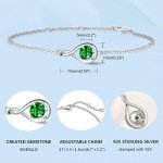 Emerald Infinity Bracelet for May Birthdays