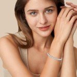 Moonstone Tennis Bracelet in Sterling Silver for Women
