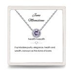 June Birthstone Sterling Silver Alexandrite Necklace
