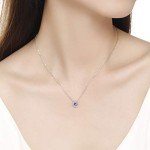 June Birthstone Sterling Silver Alexandrite Necklace