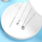 June Birthstone Sterling Silver Alexandrite Necklace