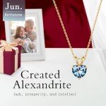 June Birthstone Necklace: Created Alexandrite Heart Charm