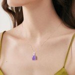 Elegant PurpleMoon Silver Necklace with Moonstone Pendant