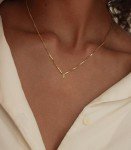 Dainty Gold Peridot Birthstone Necklace for Women