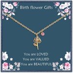 June Birth Flower Necklace in 14K Gold Plated