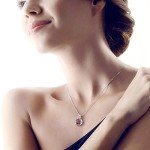 January Birthstone Garnet Pendant Necklace in Silver