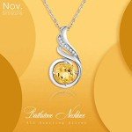 Citrine Birthstone Necklace in 925 Sterling Silver