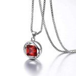 January Birthstone Garnet Pendant Necklace in Silver