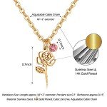 June Birth Flower Necklace in 14K Gold Plated