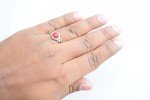 Coral Stone 925 Silver Ring for Women