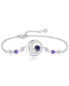 Alexandrite Bracelet for June Birthdays in Silver