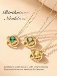 Gold Love Knot Birthstone Necklace with Yellow Topaz