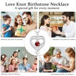 Sterling Silver Infinity Heart Birthstone Pendant Necklace