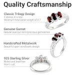 Sterling Silver Garnet Ring - Red Birthstone Jewelry