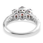 Sterling Silver Garnet Ring - Red Birthstone Jewelry