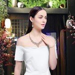 Bridal Gemstone Jewelry Set: Necklace, Bracelet, Earrings