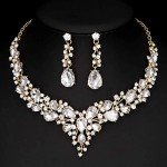 Bridal Gemstone Jewelry Set: Necklace, Bracelet, Earrings
