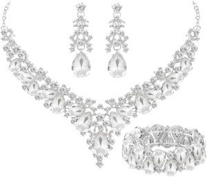 Elegant Teardrop Crystal Bridal Jewelry Set