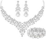 Elegant Teardrop Crystal Bridal Jewelry Set