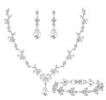Elegant Floral Crystal Wedding Jewelry Set for Brides