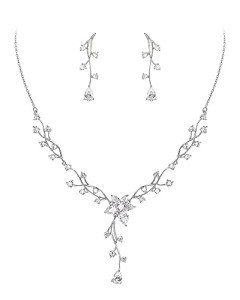 Elegant Teardrop Gemstone Bridal Jewelry Set