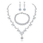 Elegant White Cubic Zirconia Wedding Jewelry Set