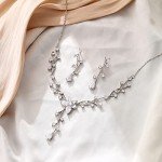 Elegant Teardrop Gemstone Bridal Jewelry Set