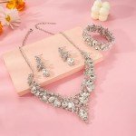 Elegant Teardrop Crystal Bridal Jewelry Set