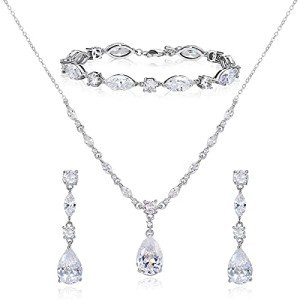 Elegant Cubic Zirconia Bridal Jewelry Set
