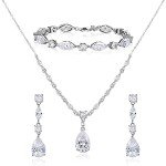 Elegant Cubic Zirconia Bridal Jewelry Set