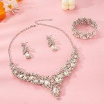 Elegant Teardrop Crystal Bridal Jewelry Set
