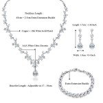 Elegant White Cubic Zirconia Wedding Jewelry Set