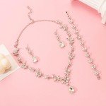 Elegant Floral Crystal Wedding Jewelry Set for Brides