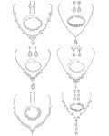 Elegant Silver Crystal Bridesmaid Jewelry Set - 6 Pieces
